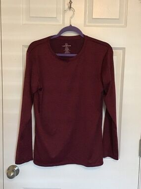 Maroon Long Sleeve Crew Neck Top